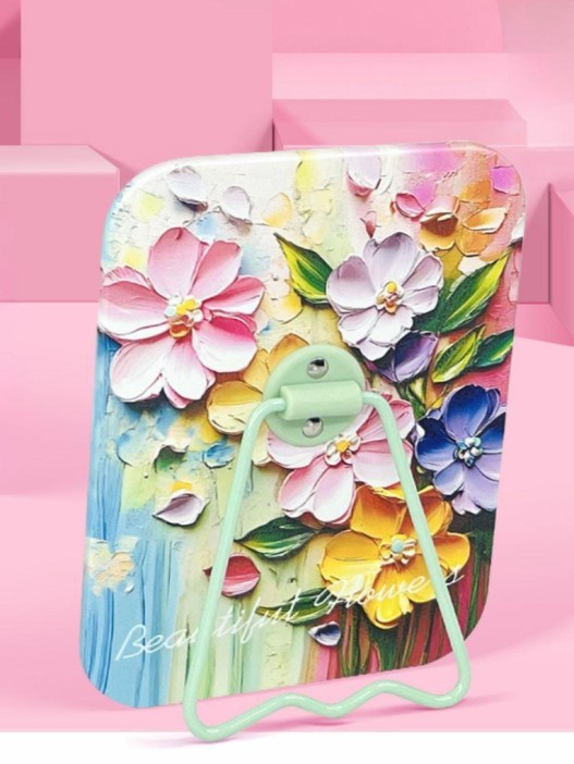 Зеркало настольное &quot;Beautiful flowers&quot;, зелёное (16*12 см) 