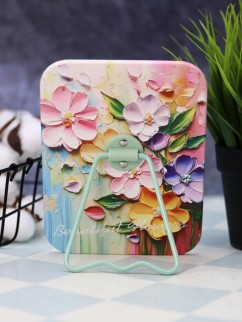 Зеркало настольное &quot;Beautiful flowers&quot;, зелёное (16*12 см)