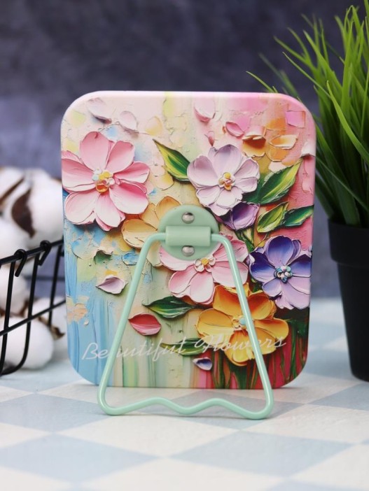 Зеркало настольное &quot;Beautiful flowers&quot;, зелёное (16*12 см) 