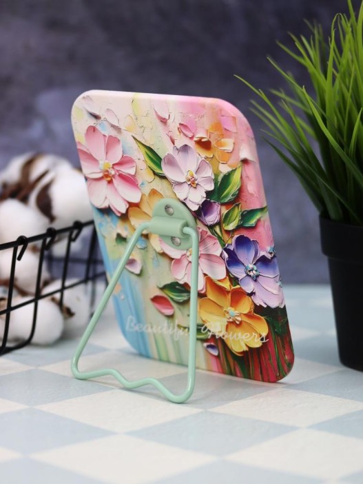 Зеркало настольное &quot;Beautiful flowers&quot;, зелёное (16*12 см) 