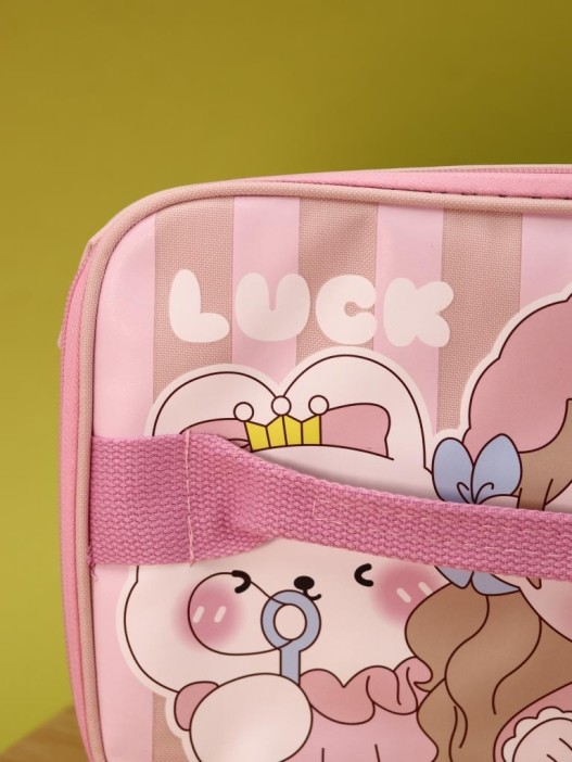 Сумка на чемодан сверху &quot;Anime girl in hat&quot;, pink (29*22*8) 