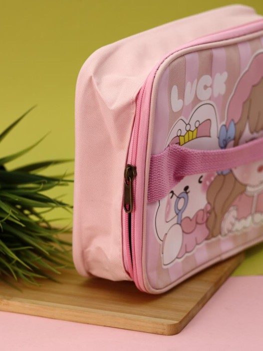 Сумка на чемодан сверху &quot;Anime girl in hat&quot;, pink (29*22*8) 
