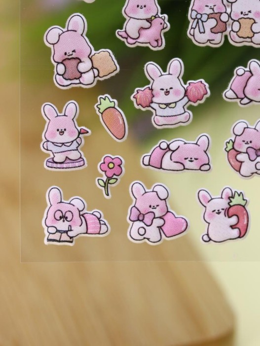 Наклейки объемные "Pink hare" (9*22,5 см) 