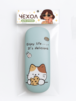 Чехол для очков GIRLY &quot;Enjoy life it&#039;s delicious&quot;, green