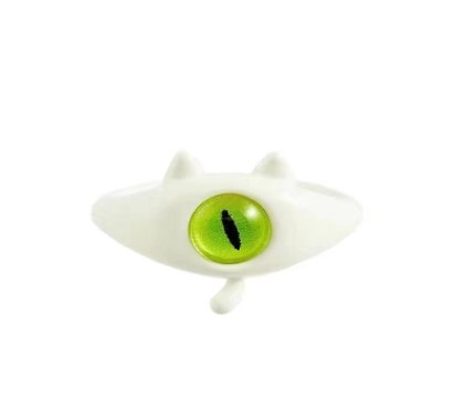 Кольцо акриловое GIRLY &quot;Green eye&quot;, white (d=1,7 см) 