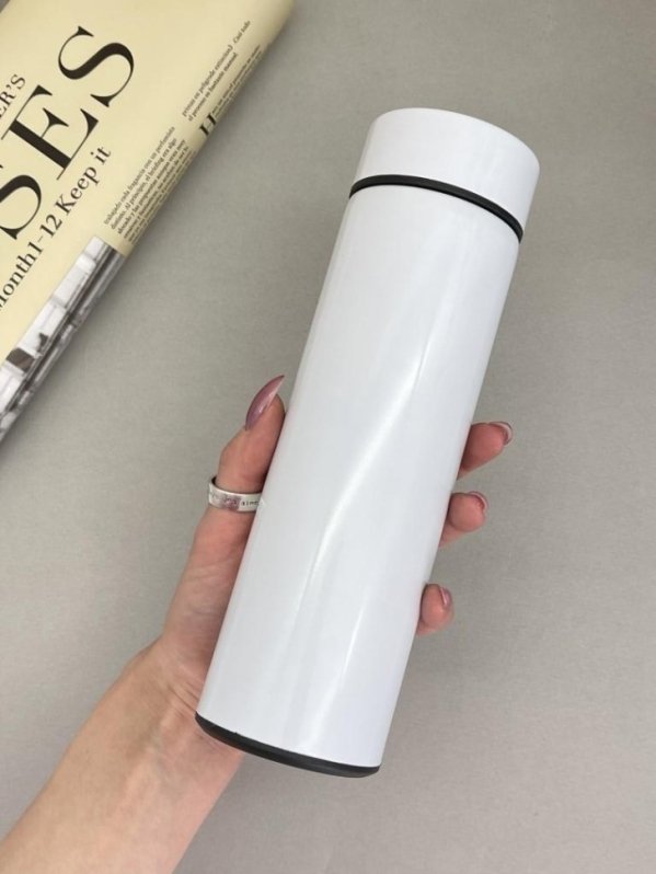 Термос с датчиком температуры «Metallic», white (500 ml)