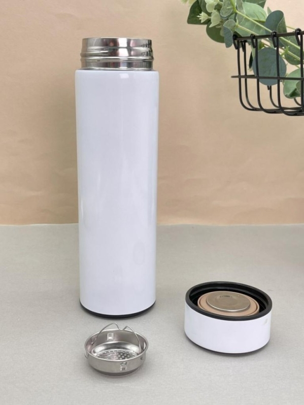 Термос с датчиком температуры «Metallic», white (500 ml)