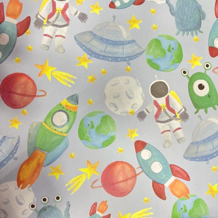 Упаковочная бумага «Cosmos», blue (50*70 см) 