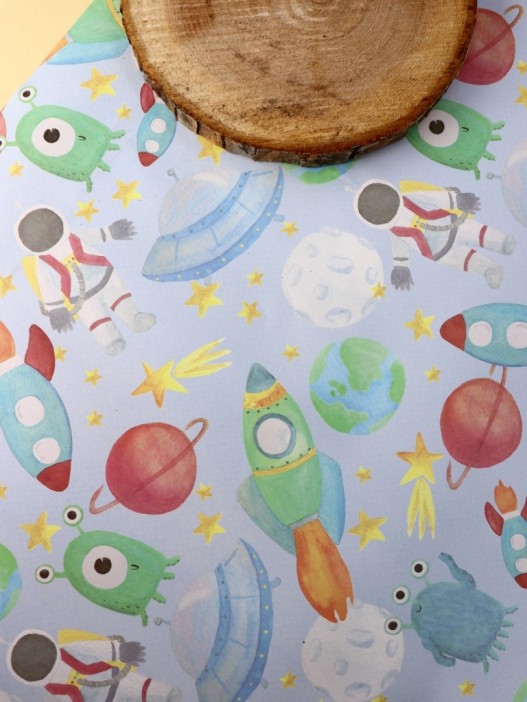 Упаковочная бумага «Cosmos», blue (50*70 см) 