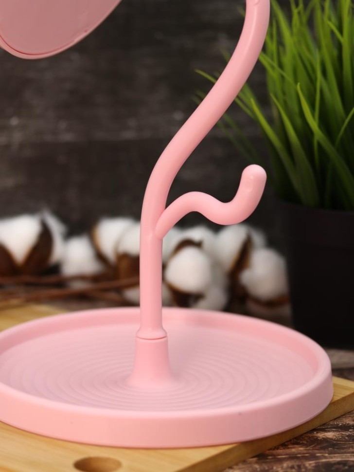 Зеркало настольное GIRLY "Улыбающийся кот", розовое