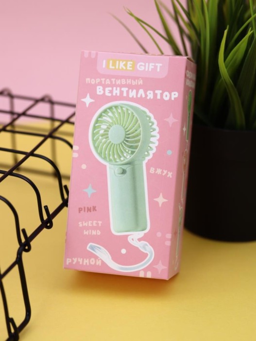Портативный ручной вентилятор iLikeGift «Sweet wind», green 