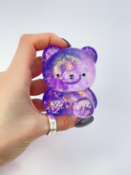 Мялка - антистресс «Милый мишка», фиолетовый 