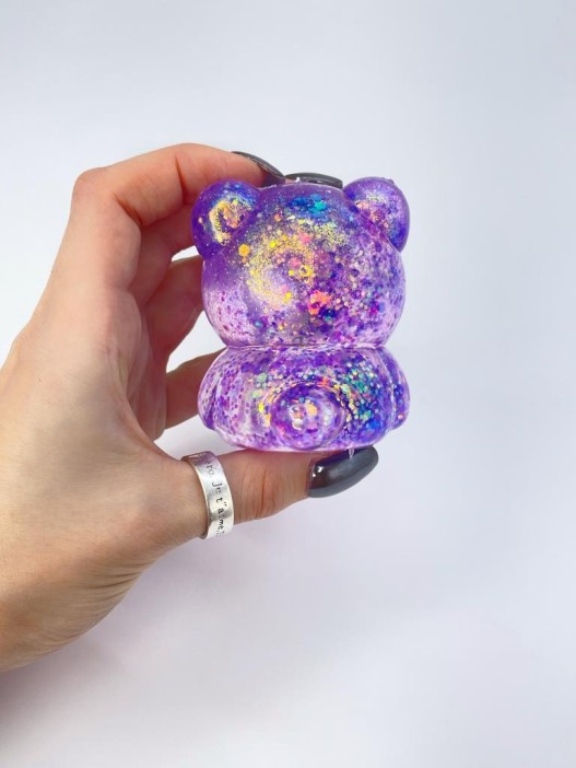 Мялка - антистресс «Милый мишка», фиолетовый 