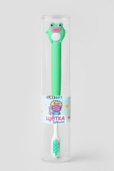 Зубная щётка для взрослых iLikeGift "Поцелуй лягушку", зеленая (21 см)