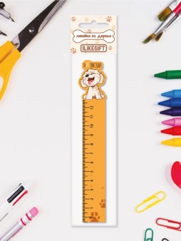 Линейка ЭКО из дерева iLikeGift «ЯжЗвезда»