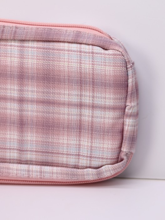 Пенал, косметичка &quot;Plaid&quot;, pink 