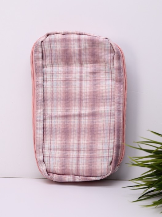 Пенал, косметичка &quot;Plaid&quot;, pink 