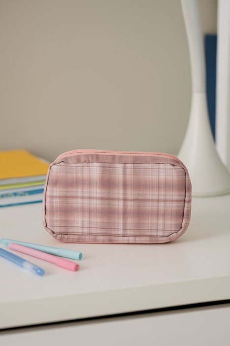 Пенал, косметичка &quot;Plaid&quot;, pink 