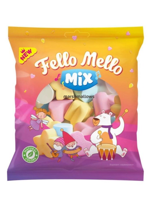Жевательный зефир (Marshmallows) &quot;FELLO MELLO&quot; MIX, 85 гр 