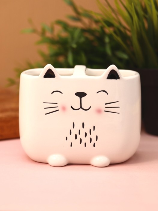Подставка для зубных щёток iLikeGift «Cute cat», 550 мл 
