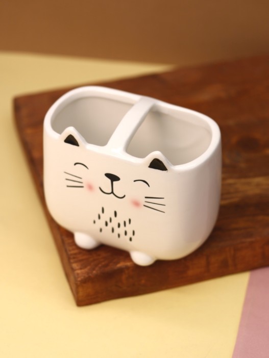 Подставка для зубных щёток iLikeGift «Cute cat», 550 мл 