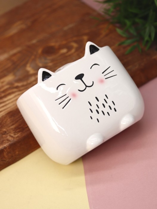 Подставка для зубных щёток iLikeGift «Cute cat», 550 мл 