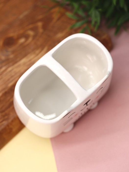 Подставка для зубных щёток iLikeGift «Cute cat», 550 мл 