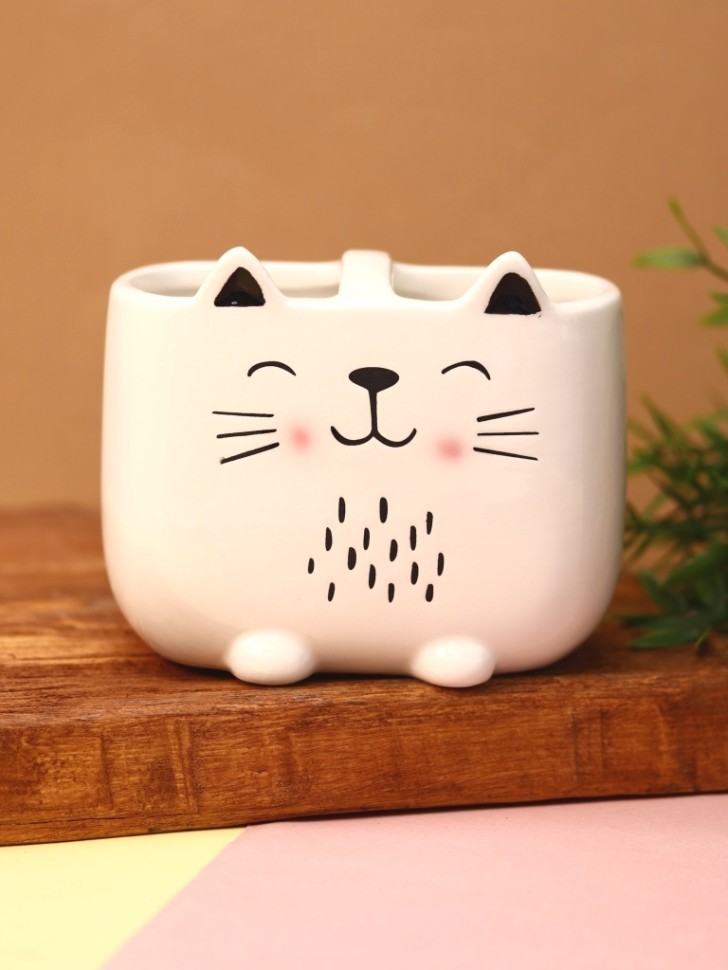 Подставка для зубных щёток iLikeGift "Милый котик", 550 мл