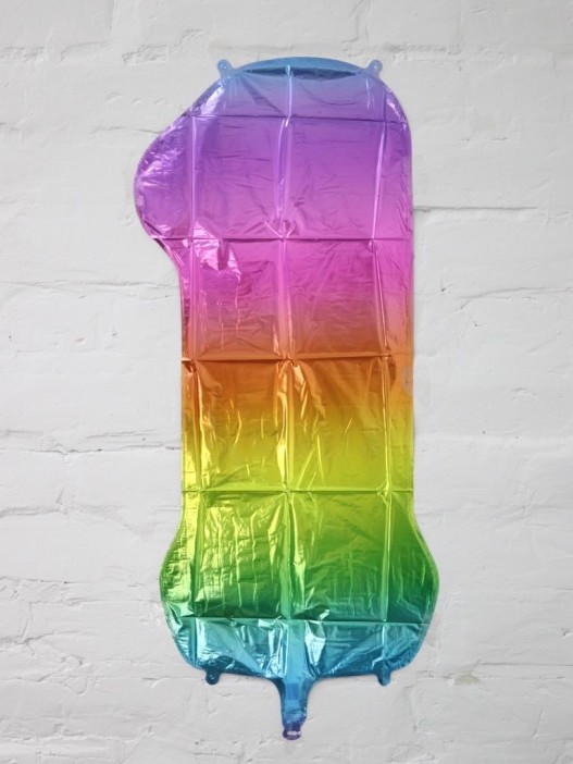 Шар фольгированный &quot;Multicolour numbers&quot; цифра 1, (80 см) 