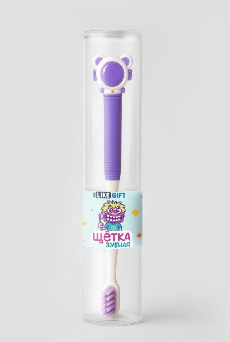 Зубная щётка для взрослых iLikeGift &quot;Cosmonaut smile&quot; (21 см), шоу-бокс 24 шт. 