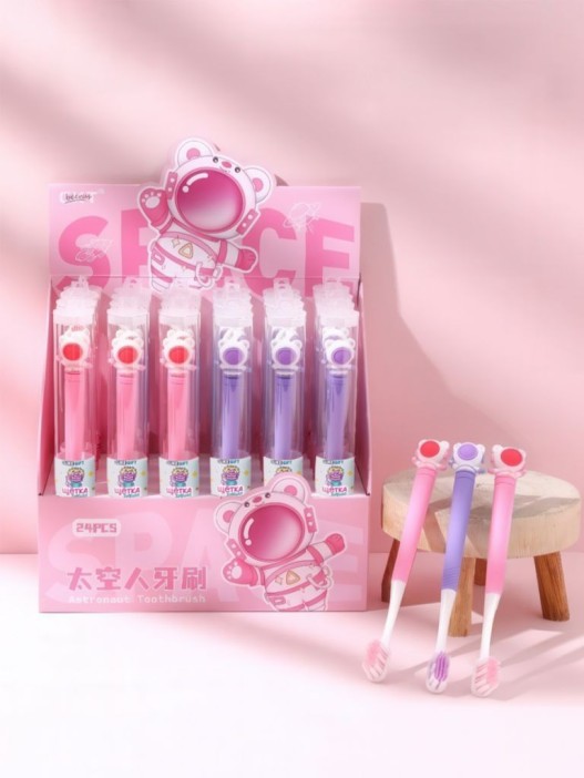 Зубная щётка для взрослых iLikeGift &quot;Cosmonaut smile&quot; (21 см), шоу-бокс 24 шт. 