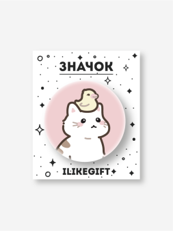 Значок закатной iLikeGift "Cat and duck friends"