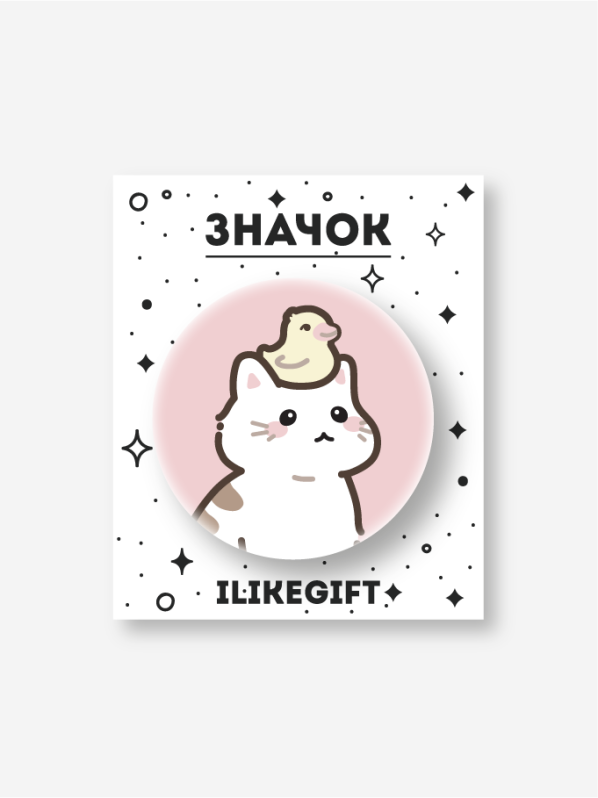 Значок закатной iLikeGift &quot;Cat and duck friends&quot; 