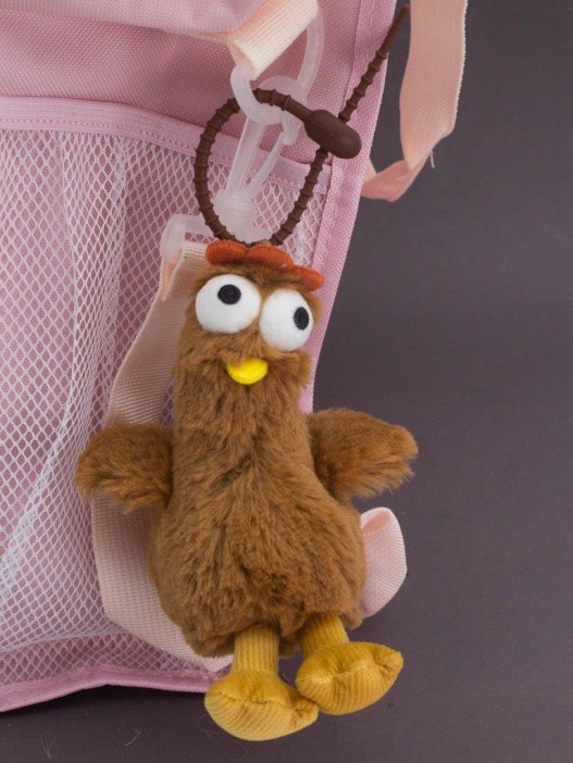 Плюшевый брелок "Laying hens", brown 