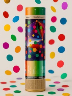 Хлопушка пневматическая 30см "Бусинки счастья", кружки разноцветные)