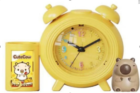 Часы-будильник с подставкой для канцелярии «Cute cow» 