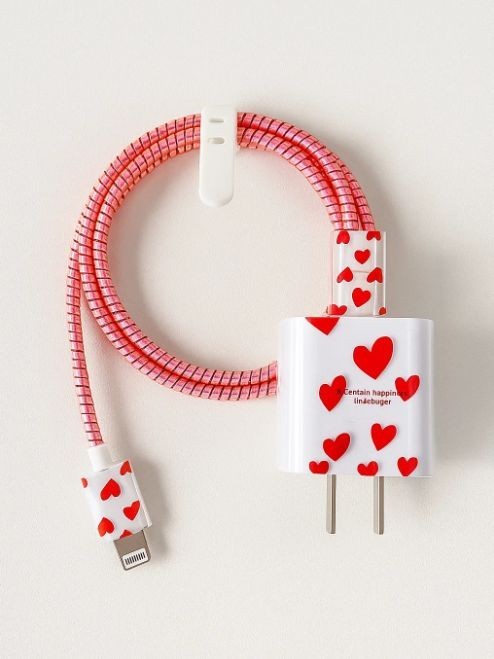 Защитный набор для зарядного устройства iLikeGift «Love», red (5 предметов) 