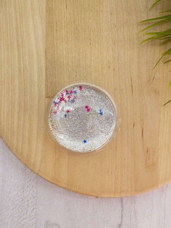 Попсокет "Glitters", silver