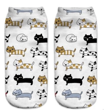 Носки &quot;Many cats&quot;, white 