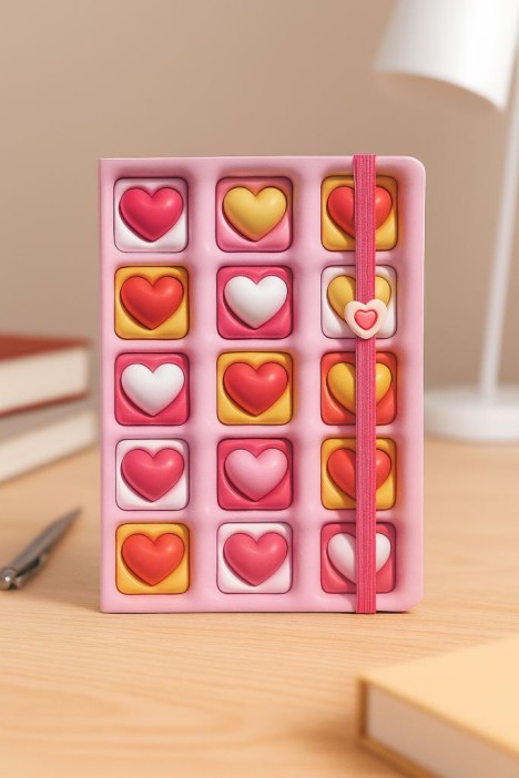 Блокнот (А5) &quot;3D Heart square&quot;, pink (14.5*21) 