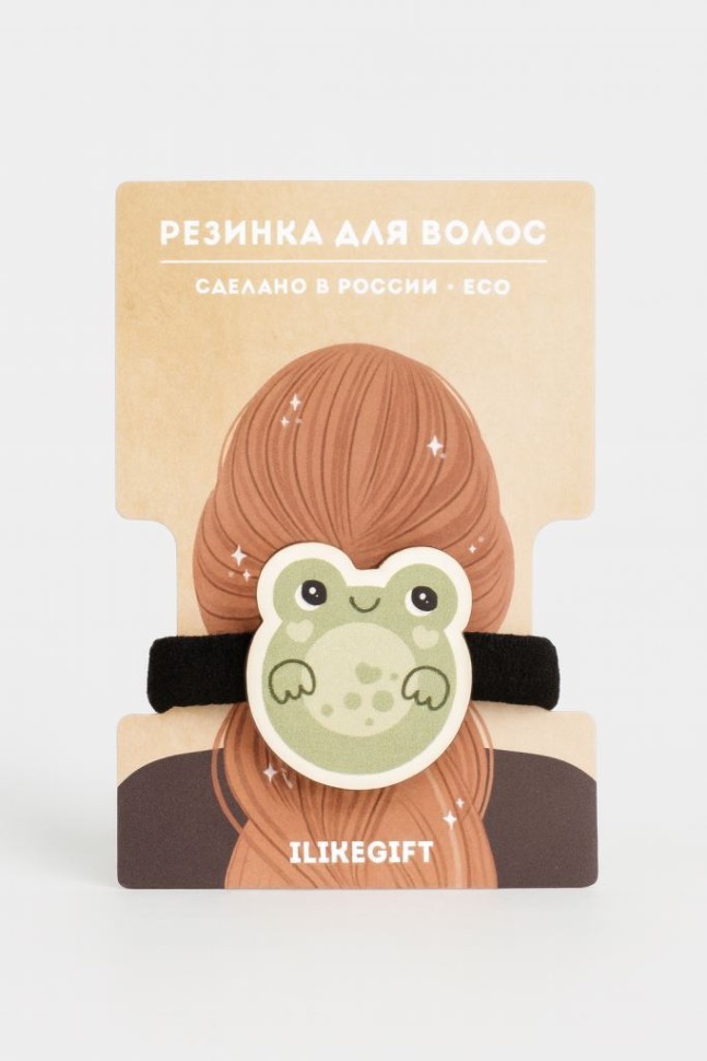 Резинка для волос ЭКО из дерева "Лягушка"
