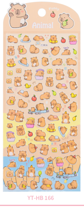 Наклейки объемные "Funny capybara" (9*22,5 см) 