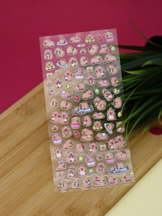 Наклейки объемные "Funny capybara" (9*22,5 см) 