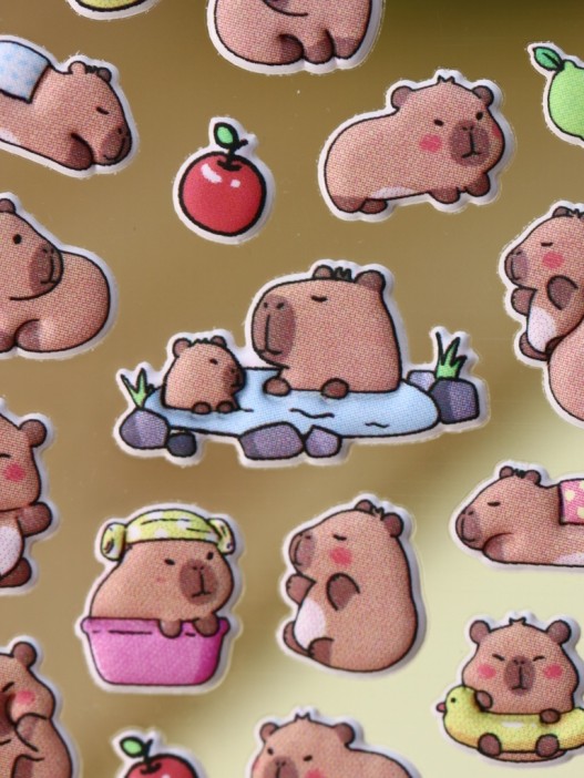 Наклейки объемные "Funny capybara" (9*22,5 см) 
