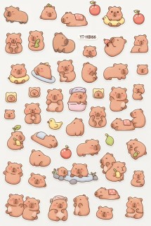Наклейки объемные "Funny capybara" (9*22,5 см)