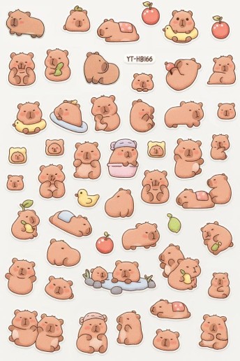 Наклейки объемные "Funny capybara" (9*22,5 см)
