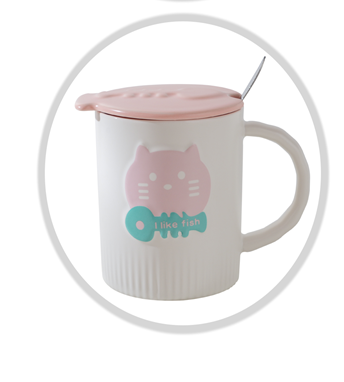 Кружка керамическая «I like fish», pink (350 мл) 