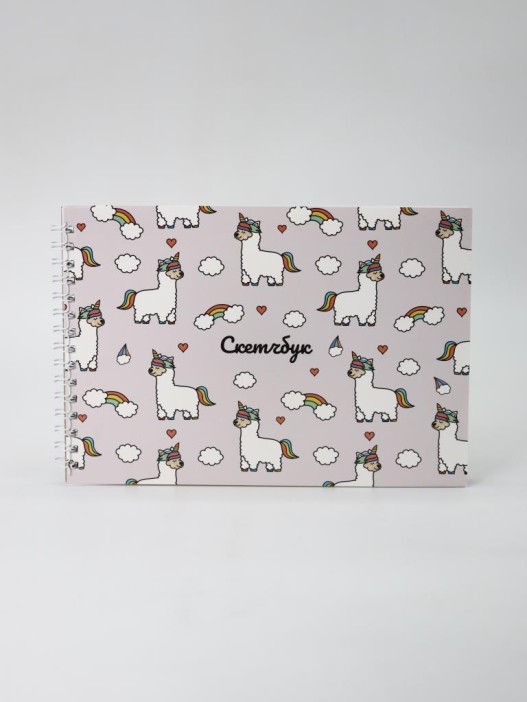 Скетчбук &quot;LamaCorn&quot; 14х20 см,  плотность 100 гр 