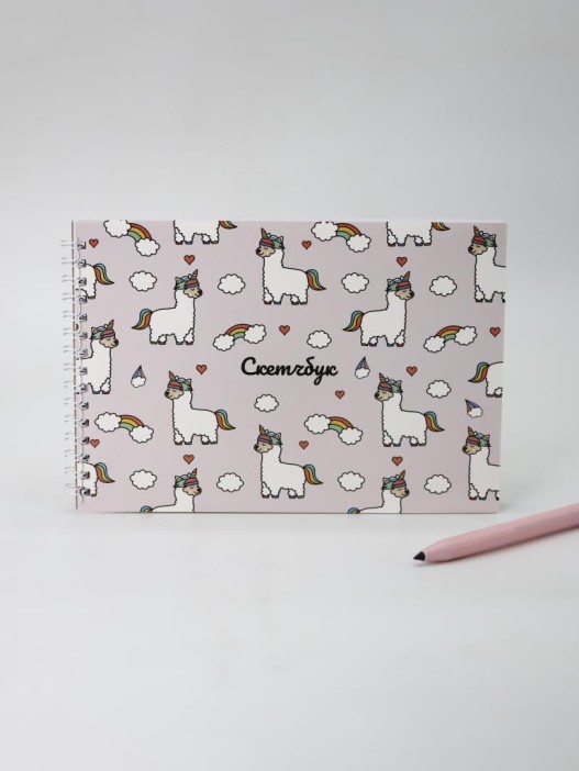 Скетчбук &quot;LamaCorn&quot; 14х20 см,  плотность 100 гр 