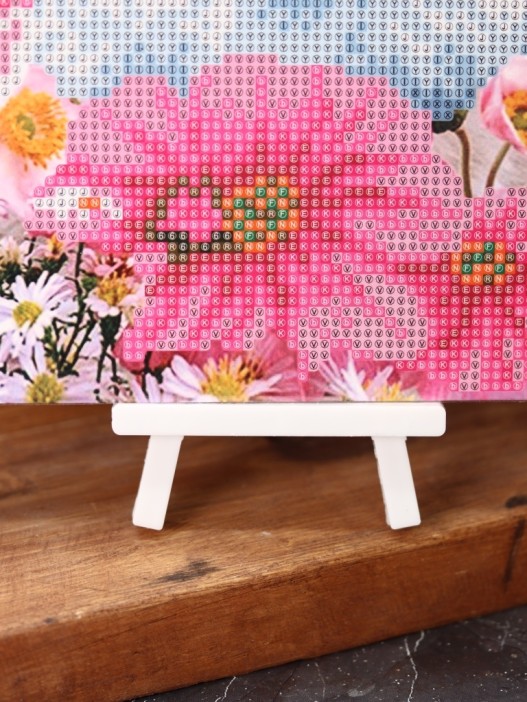 Алмазная мозаика "Кошка", частичная выкладка, пластиковая подставка, 21*25 см 